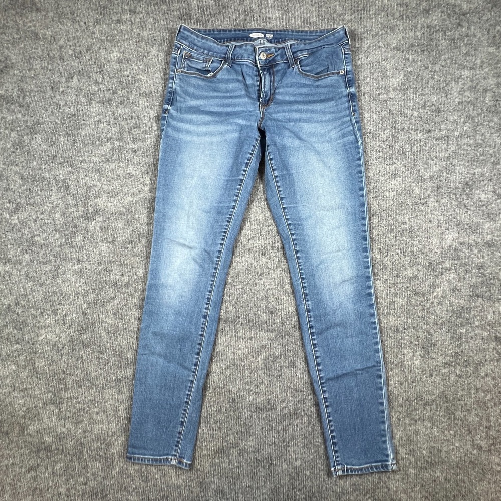 Old Navy Rockstar Super Skinny Jeans Women 8 Blue Denim Stretch Low Rise Zip Fly